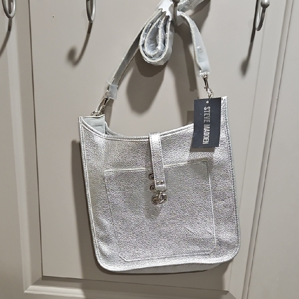 Steve Madden Metallic Silver Shoulder Bag